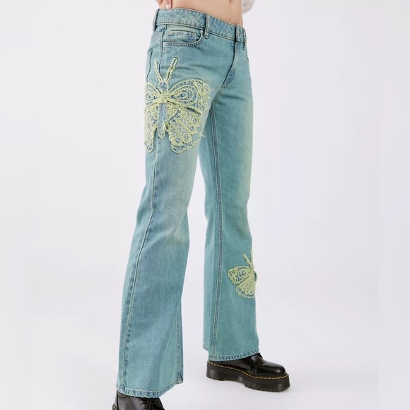 BDG Denim - BDG Low-Rise Flare Jean - Butterfly Appliqué Size 25